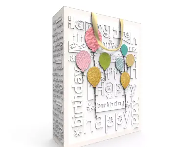 3D Gift Bag Model Set of 11  Low-poly 3D model
