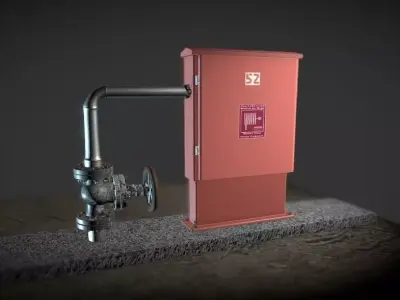 Water Fire Hose Cabinet Free 3D model