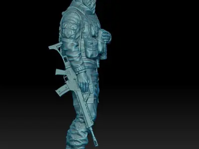 SPANISH SOLDIER IN AFGHANISTAN 01 3D print model