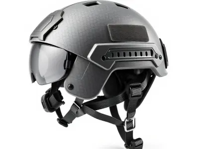 Tactical Helmet D Model Pack with Adjustable Straps Low-poly 3D model