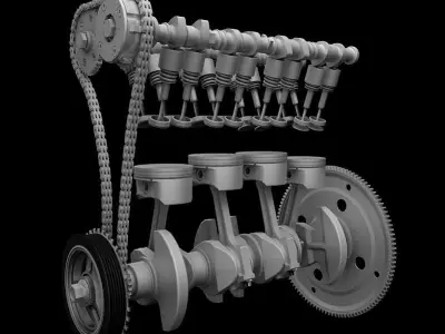 4POSITON ENGINE ANIMATION 3D model