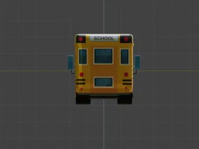 School Bus Low-poly 3D model 10