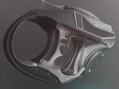 Futuristic Handgun Low-poly 3D model purchase