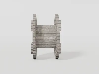 Cable drum Low-poly 3D model