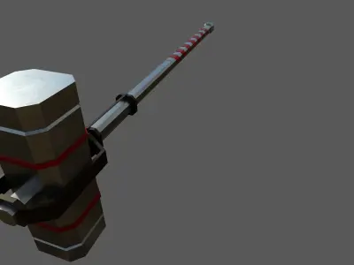 Hammer metal Low-poly 3D model