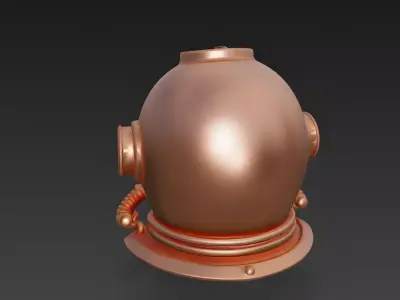 Stylized Steampunk Diver Helmet 3D Model Low-poly 3D model