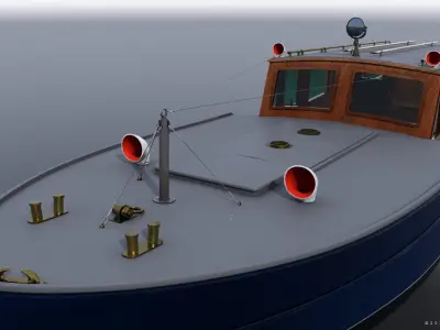 WW2 Italian 10m Motorboat Low-poly 3D model
