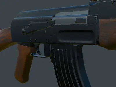 AK-47 Rifle Low-poly 3D model buy