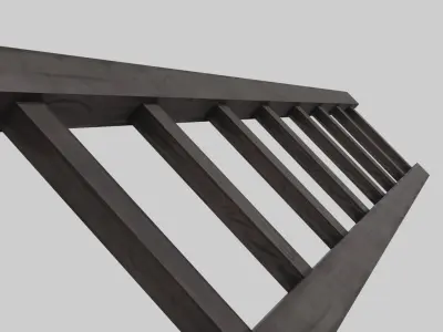 Wooden Ladder Free low-poly 3D model