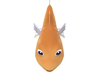 Greater Lizard Fish Cartoon Animated Low-poly 3D model