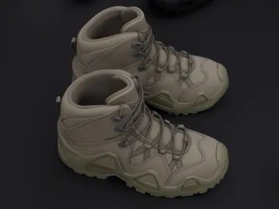 Lowa Zephyr military boots Low-poly 3D model