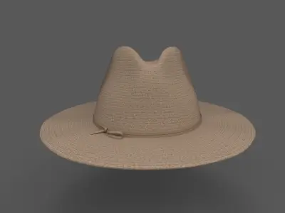 Fadora straw hat  3D model