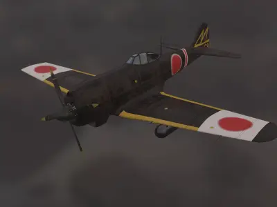 Nakajima ki 84 Aircraft Low-poly 3D model