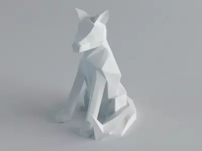 Sculptures Wolf Low-poly 3D model