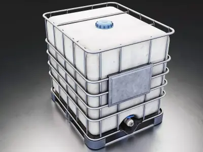 Industrial Liquid Storage IBC Container 3D Model Low-poly 3D model