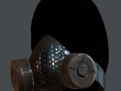 Gas mask helmet 3d model scifi Low-poly Low-poly 3D model Low-poly 3D model 6