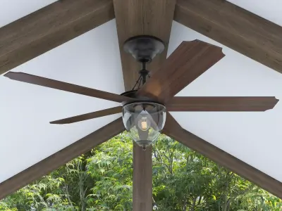 Ceiling fan with light 3D model purchase