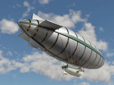 Steampunk airship  3D model