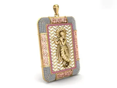 The God Krishana Gold Pendant - 02 3D print model