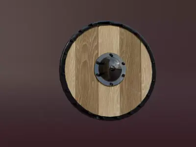 Medieval shield Low-poly 3D model 10
