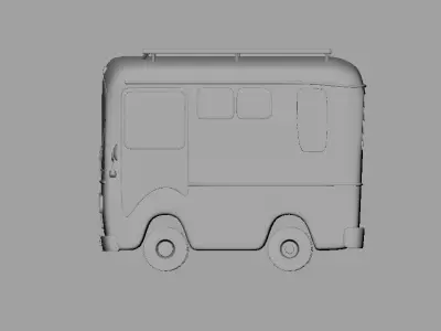 Toy Bus Low-poly 3D model
