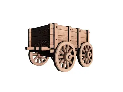 Wooden Cart 3D Printable Model 3D model