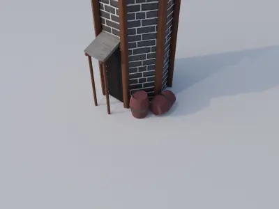 Medieval Archer Tower Low-poly 3D model