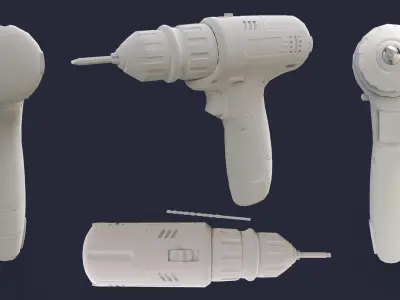 Screwdriver Drill Low-poly 3D model