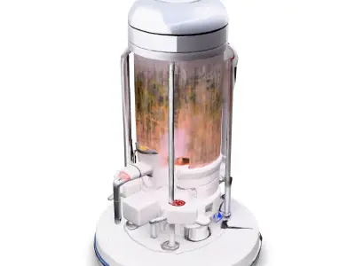 SciFi Laboratory Vacuum Chamber Device Low-poly 3D model