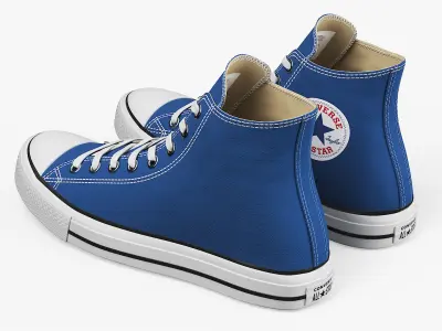 Blue Converse All Stars Sneakers 3D model
