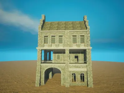 Medieval old House6-interior and exterior design Low-poly 3D model