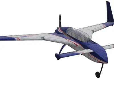Rutan Long EZ Low-poly 3D model