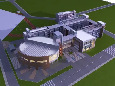 School Building 3D model 10