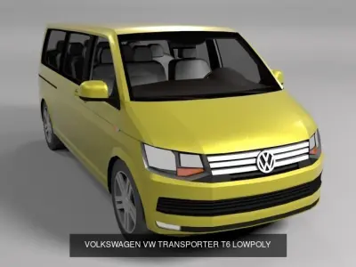 VOLKSWAGEN COLLECTION LOWPOLY transporter 3D Model Pack