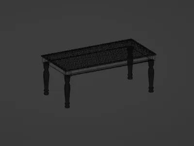 Furniture Dining Table Traditional Low-poly 3D model