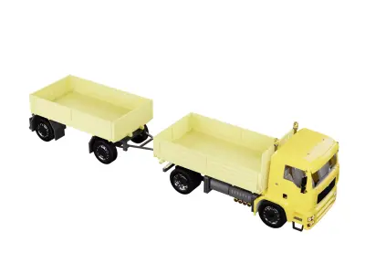 Dump Truck Low-poly 3D model - Low-poly and Textured