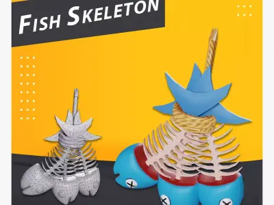 Fish Skeleton Low-poly 3D model purchase