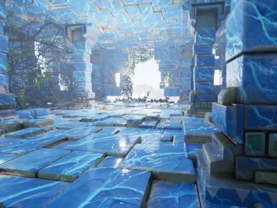 Modular Walls Fantasy Free low-poly 3D model
