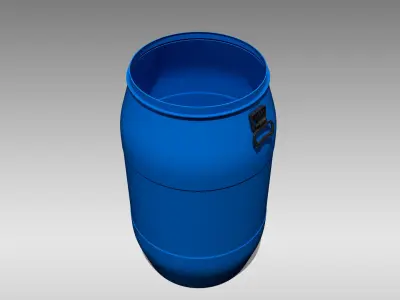Plastic Barrel Low-poly 3D model shop