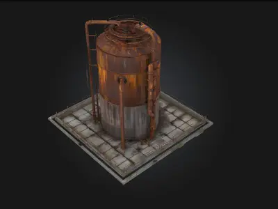 Rusty Silo  Weathered Giant of the Farmland 3D model