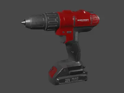 Cordless drill PBR  Low-poly 3D model