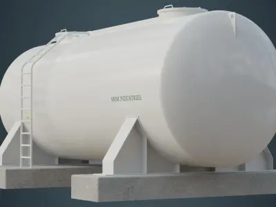 Industrial Gas Tank 4A Low-poly 3D model