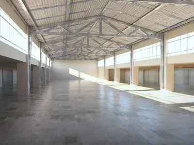 Factory interior Low-poly 3D model