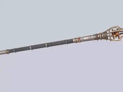 Sacred scepter Low-poly 3D model