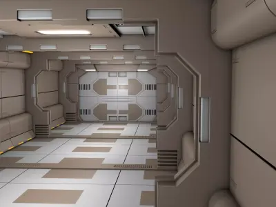 Sci Fi Corridor Room 3D model buy