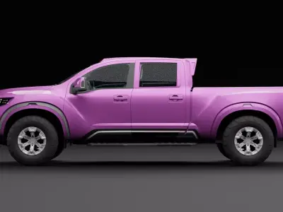 Nissan 4x4 Car Metallic Fuchsia Low-poly 3D model
