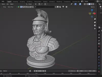 Medieval Roman Soldier Pawn Chess Piece 3D print model