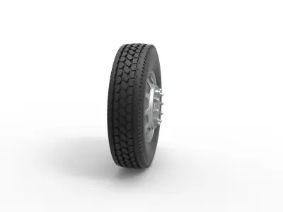 Front custom wheel of semi truck Version 4 Scale 1 to 25 3D print model