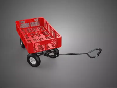 CRATE BASKET CART BIN WAGON TRAILER PLATFORM HAND TRUCK PALLET 4 3D model