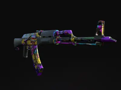 aka-47  four-types Low-poly 3D model